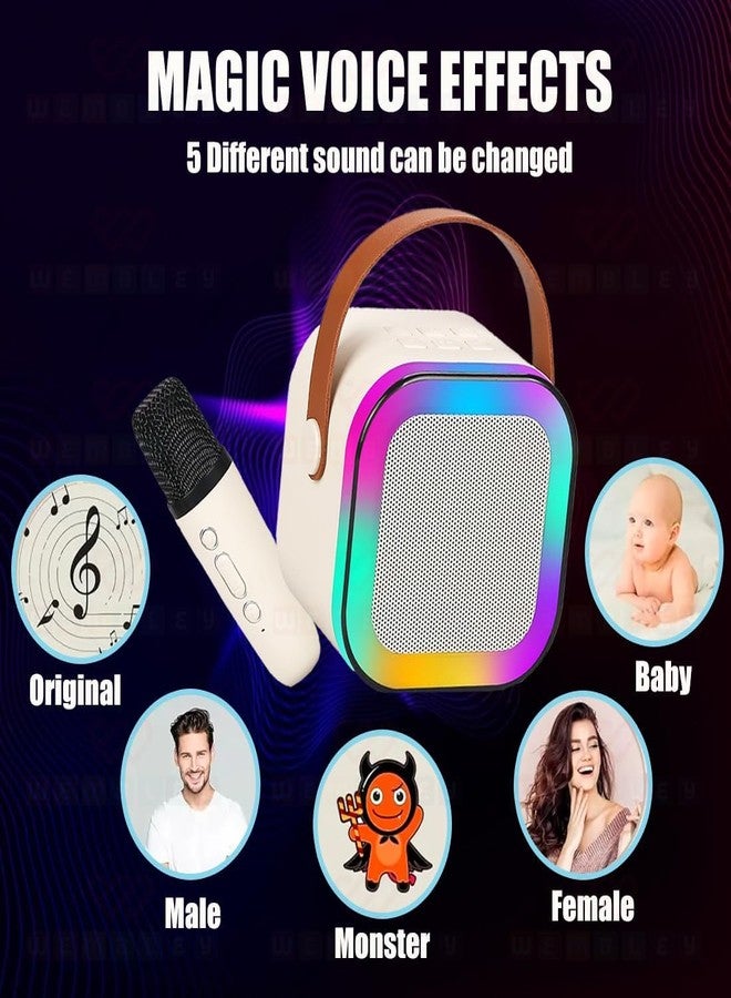 LAALIYA Portable Bluetooth Karaoke Speaker with Wireless Microphone and LED Lights, Rechargeable Mini Singing System for Kids, Boys, Girls and Adults, Ideal for Home, Parties and Gifting - Image 4
